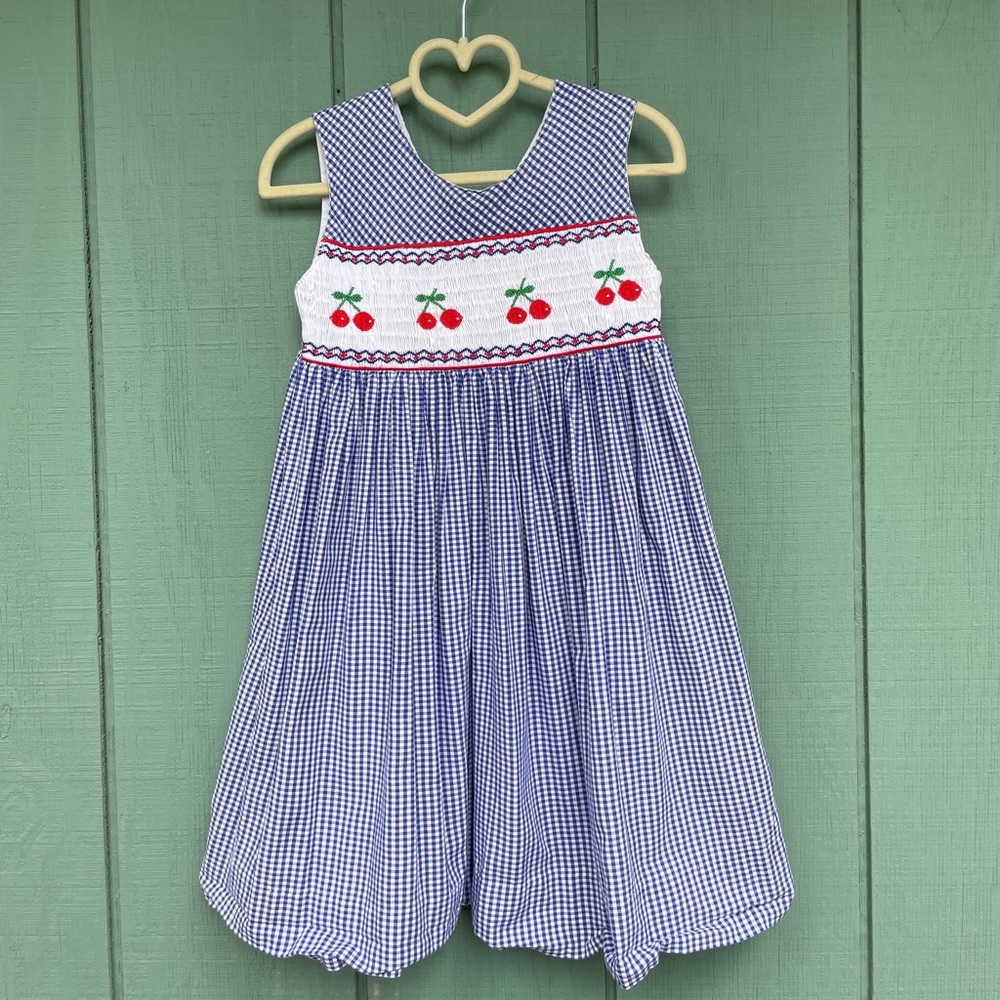Vintage Cottagecore Gingham Sleeveless Dress with Embroidered Details - Size Med